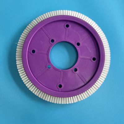 comprar 8 furos escovam as peças da máquina de Stenter da roda com cabelo de nylon branco do corpo plástico roxo online manufacture