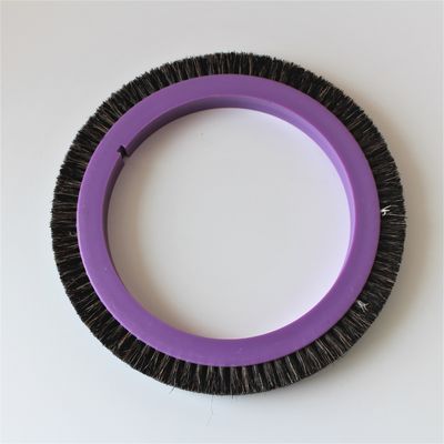 comprar Peças da máquina de estentador Máquina de acabamento de estentex Roda de escova de 122 mm Dia Preto Cabelo de porco roxo Corpo de plástico Fabricação em linha